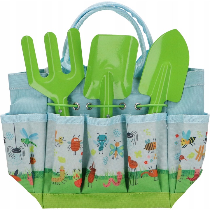 Set unelte de gradina pentru copii, 16,5x13x24,5cm, Multicolor