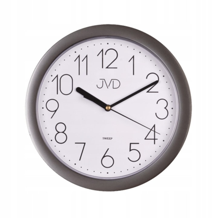 JVD dekoratív óra, HP612.25 modell, 25cm, szürke, fehér, csendes mechanizmus