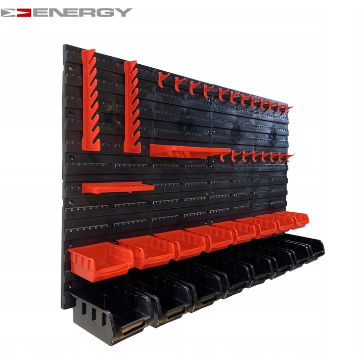 Szerszámtartó panel, Energy, 44 elem, 8 doboz 160x102x75mm, 8 doboz 100x100x50mm, 4 panel 475x272x15mm
