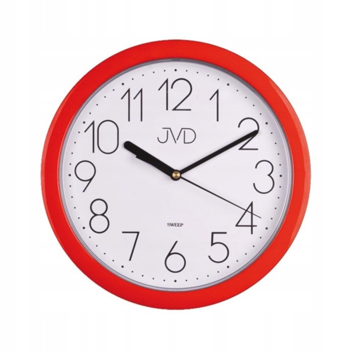 JVD HP612.2 dekoratív óra, analóg, fehér, piros, 25x25x3cm