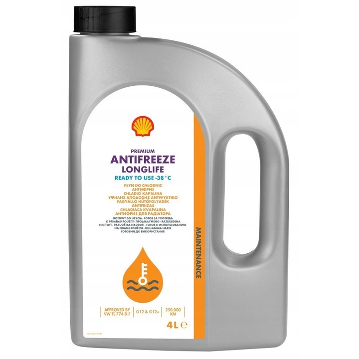 Antigel Shell Premium Longlife 4l, piros, -38C védelem, alumíniummal kompatibilis
