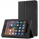 Husa tableta MoKo pentru Kindle Fire 7 (2022), neagra, cu suport pentru mana, unghiuri reglabile