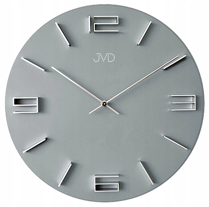 Ceas de perete JVD HC32.2, 30cm, alb, mecanism quartz, forma rotunda, fara sticla