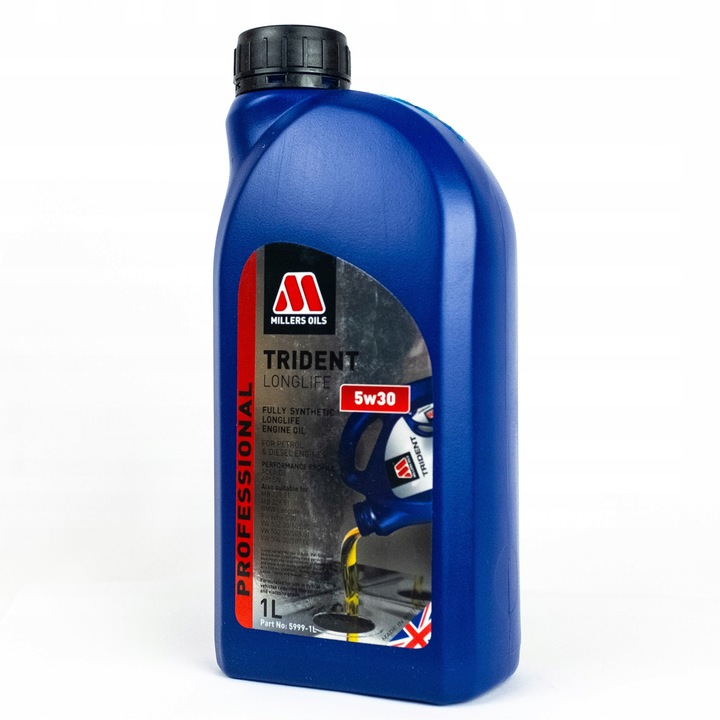 Ulei motor Millers Oils Trident Longlife 5W30 1L, sintetic, compatibil cu VW 504/507, pentru motoare diesel