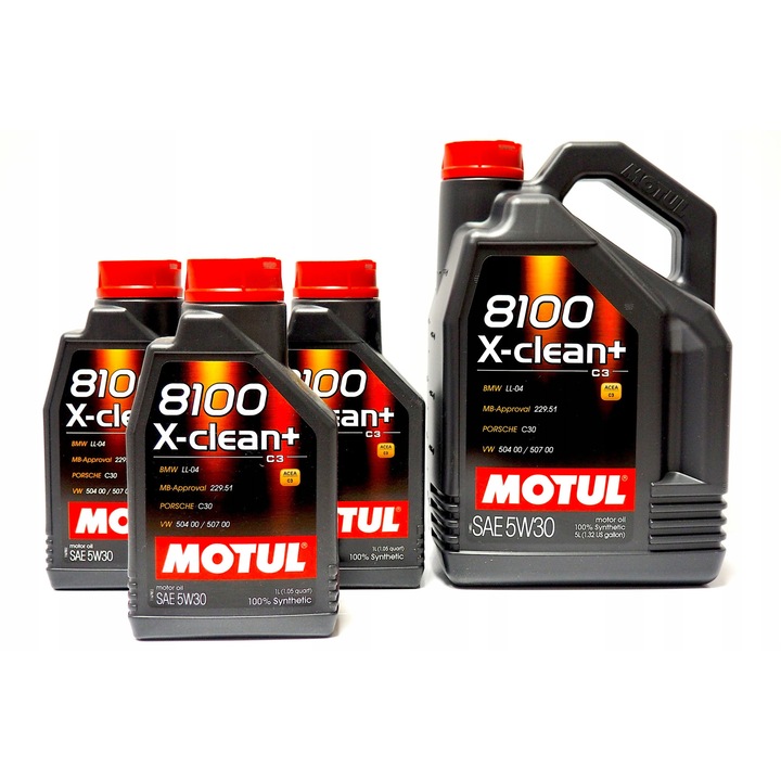 Ulei motor MOTUL 8100 X-CLEAN+ 5W30 C3 8L, compatibil cu DPF, pentru motoare moderne