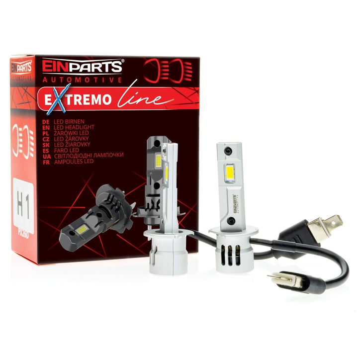 EinParts Automotive H1 LED izzókészlet, 6000K, 12W, 2 db.