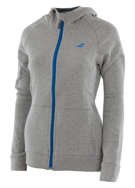 Спортен суичър за деца Babolat Core Hood Sweat, качулка, цип, сив, памук