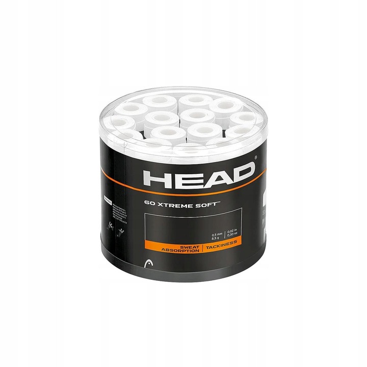 Overgrip pe incheietura mainii HEAD 60 Xtremesoft, alb, dimensiune universala, material sintetic
