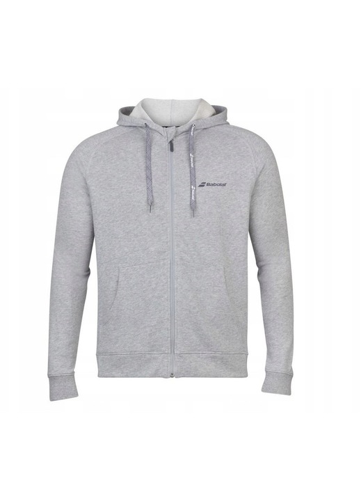 Hanorac sport copii Babolat Exercise Hood Jacket, gluga ajustabila, 2 buzunare, high rise hthr, bumbac 60%