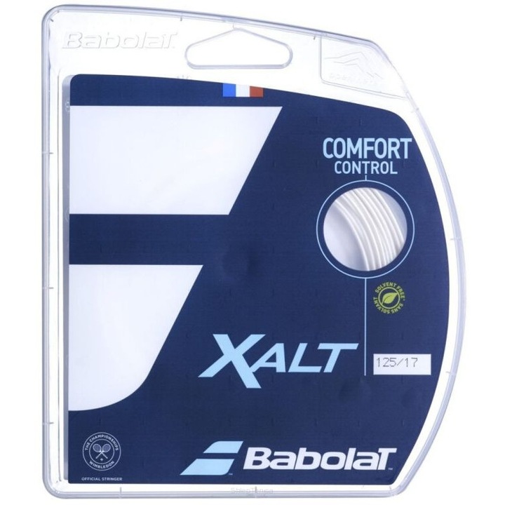 Babolat Xalt tenisz húrkészlet, 12 m, fehér, 1,30 mm, kényelmes, fokozott kontroll
