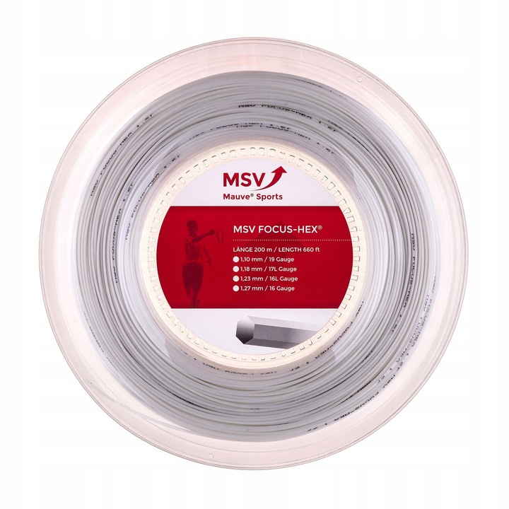 MSV Focus Hex Soft tenisz húr, 200m, 1,25mm, fehér