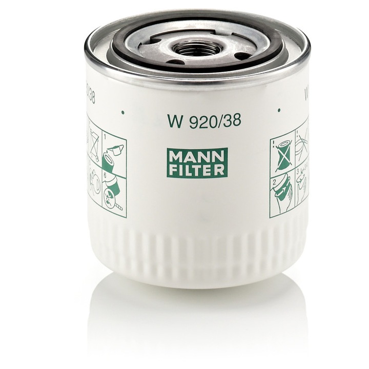 MANN-FILTER W 920/38 olajszűrő, felcsavarozható típus, M20x1,5, Renault, Volvo