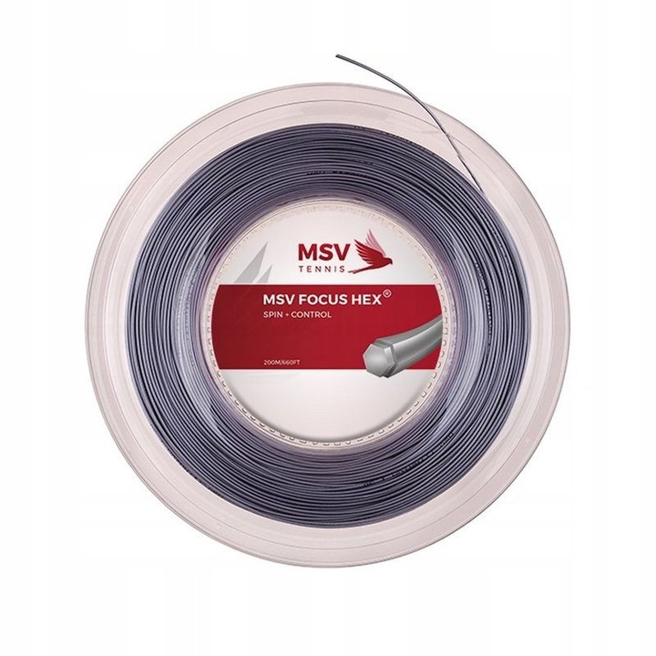 MSV Focus Hex tenisz húr 200m, hatszögletű, ezüst, 1,18mm
