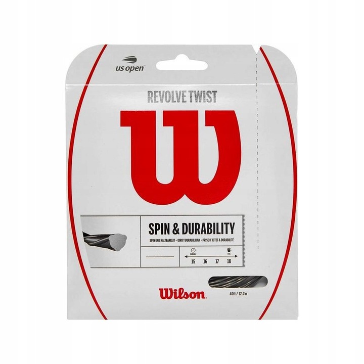 Teniszre született, Wilson, Revolve Twist, 16 gauge, szürke, 12m-es szett