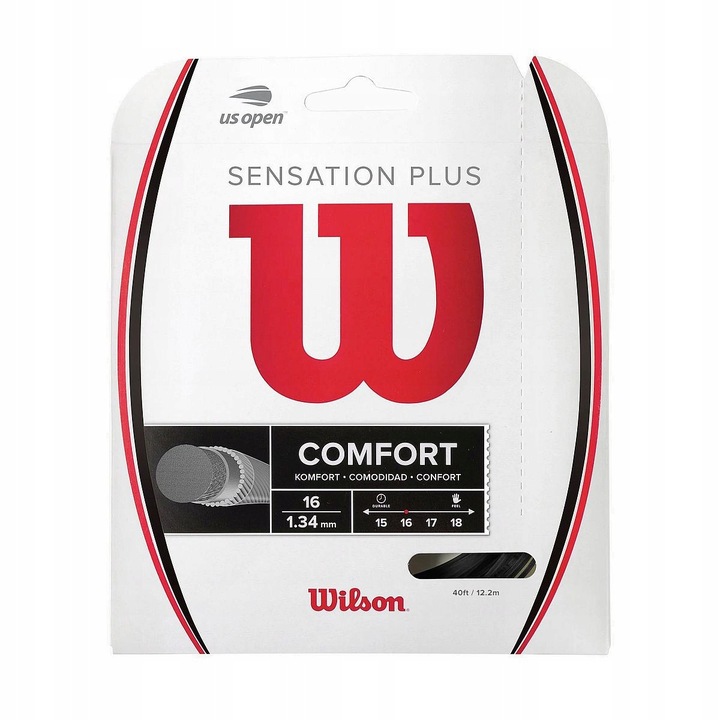Wilson Sensation Plus tenisz húr szett, 12,2 m, 1,34 mm, fekete