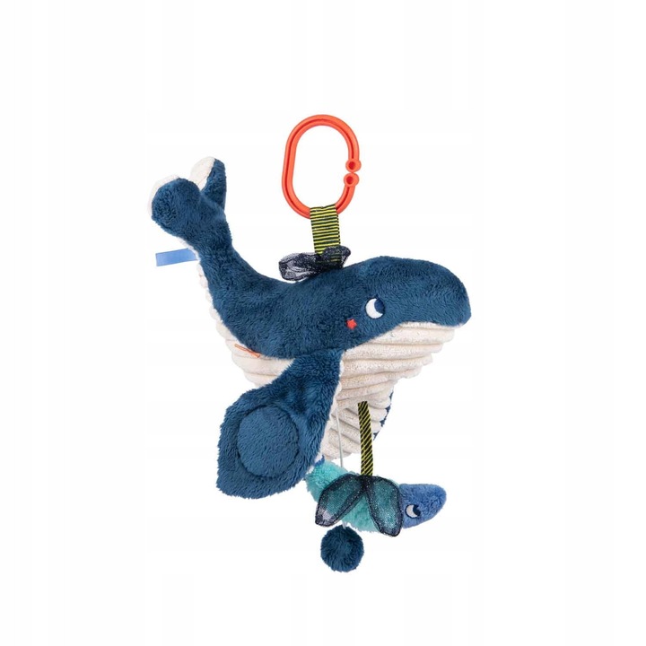 Интерактивна играчка, Moulin Roty, кит, 29см, различни текстури, 0+