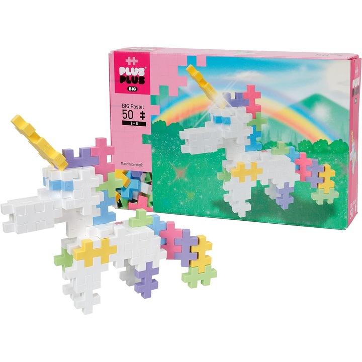 Plus-Plus építőkészletek, 50 db BIG kocka, unikornisok, 50mm