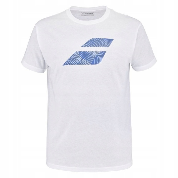 Tricou sport barbati Babolat Exercise Big Flag, bumbac/poliester, albastru/alb