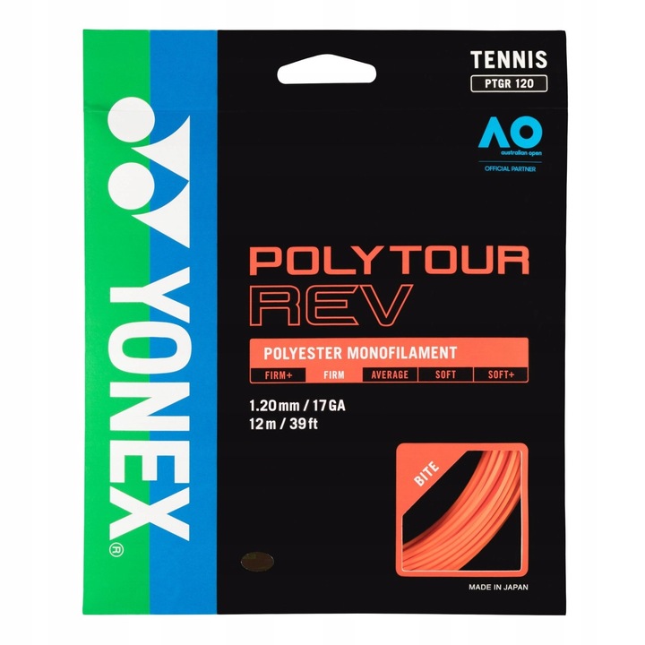 YONEX Poly Tour Rev 1.20mm tenisz húr, narancssárga, 12m-es szett