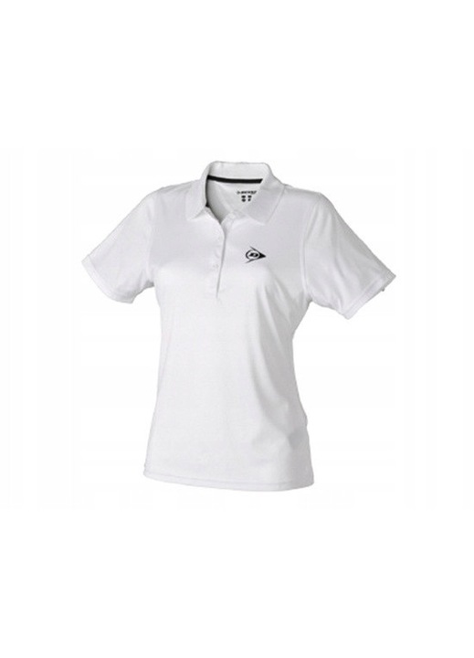 Tricou dama Dunlop, alb, polo, material de calitate