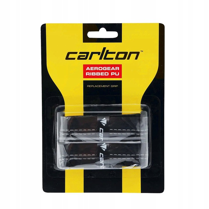 Owijka badminton Carlton Aerogear Ribbed PU Grip, 25mm x 102cm, neagra, set 2 bucati