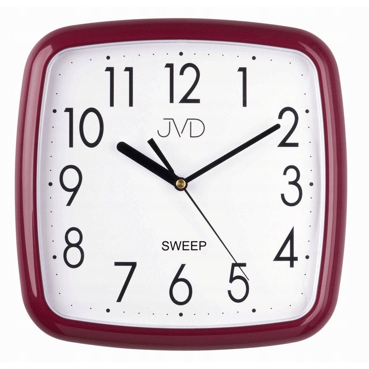 JVD HP615.13 falióra, bordó és fehér, 25x25cm, csendes kvarc szerkezet