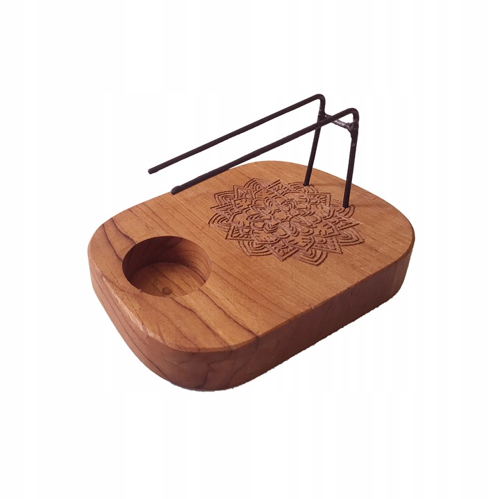 Support pentru Palo Santo din lemn de tec - Mandala, 15x10x7cm