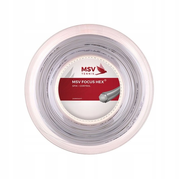 MSV FOCUS HEX teniszütő húr, 1,10 mm, 200 m, fehér