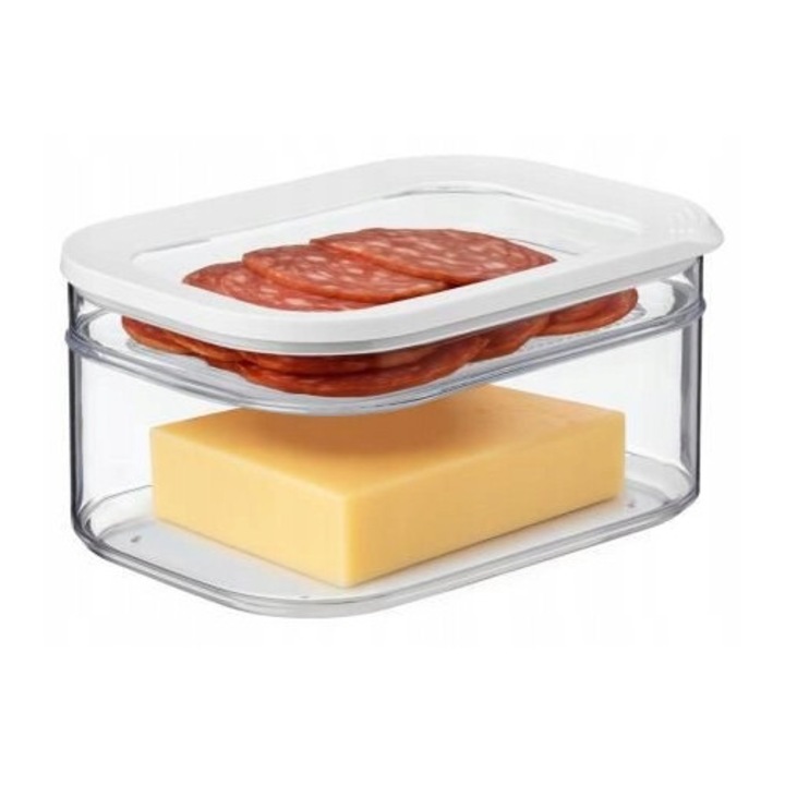 Moduláris Élelmiszertároló Szett, 2000 ml + 550 ml, Fehér, 229x164x112mm