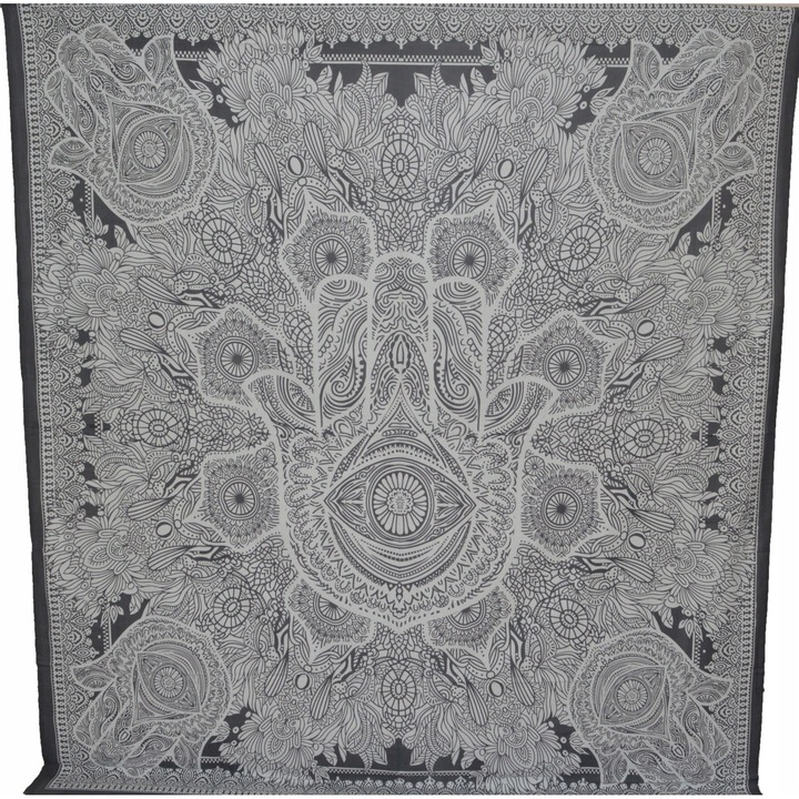 Памучно одеяло XXL, Индия, митологични щампи, 230x210см