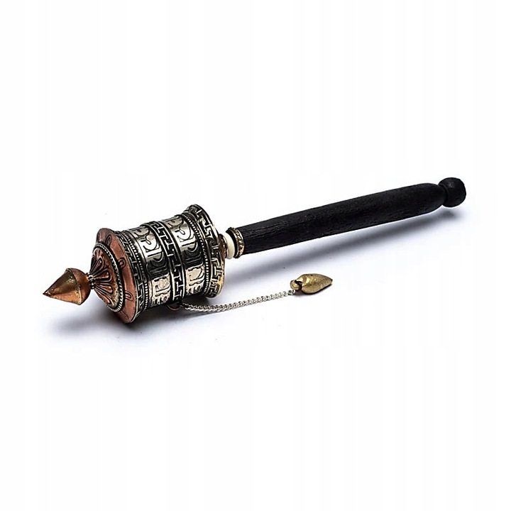 Roata de rugaciune Om Mani Padme Hum, 21,5cm, manual