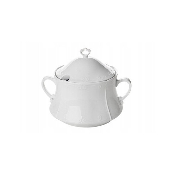 Тенджера за супа Chodziez Kamelia 3,5L бяла, капак, размери 23x20x24cm, комплект за 7 порции