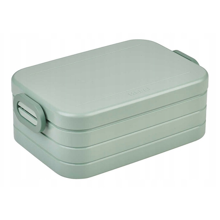 Cutie alimentara Mepal Take a Break Midi 900 ml, 18,5x12x6,5cm, verde salvie, pentru 4 sandvisuri