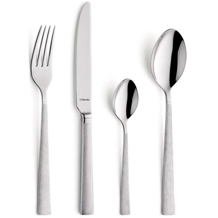 Amefa Jewel 8010 evőeszközkészlet, 4 részes, 18/10 rozsdamentes acél, csúszásmentes kialakítás, elegáns doboz, 1 személyre