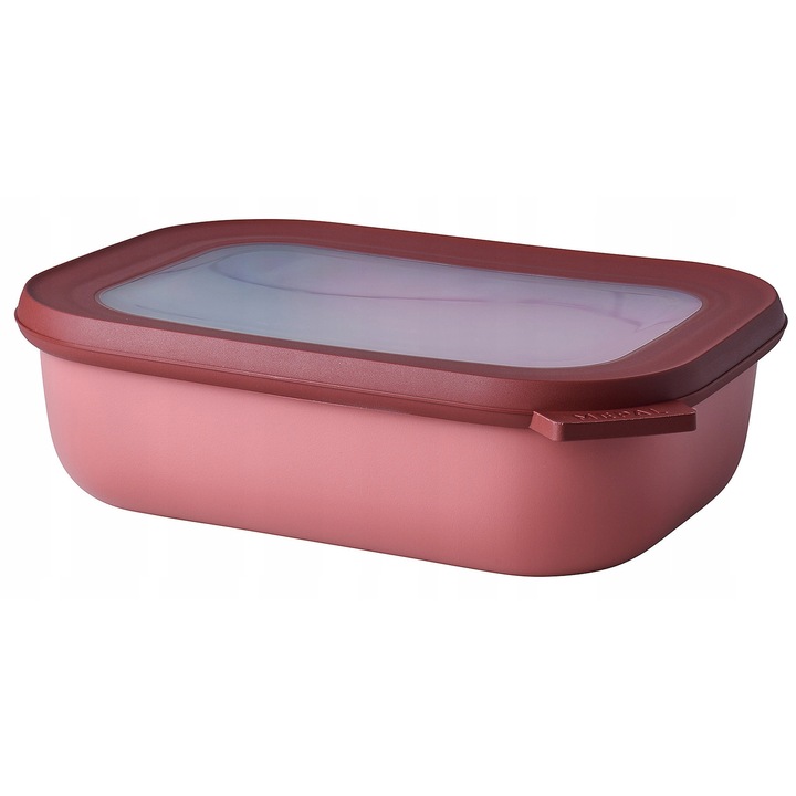 Miska rectangulara Mepal Cirqula 1000 ml, mauve, capac etans, rezistenta la BPA