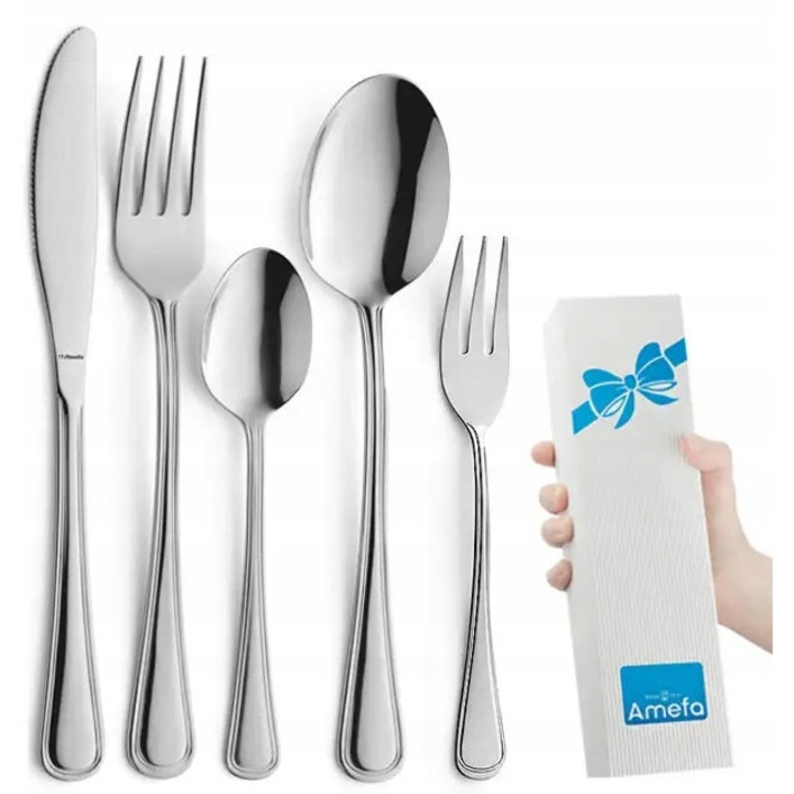 Set tacamuri Amefa Bologna, 30 piese, 6 persoane, finisaj lucios