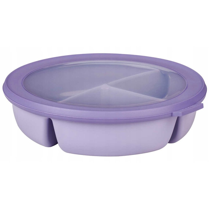 Miska Cirqula Bento Mepal, 3 compartimente, 1000 ml, mauve, 23x6cm