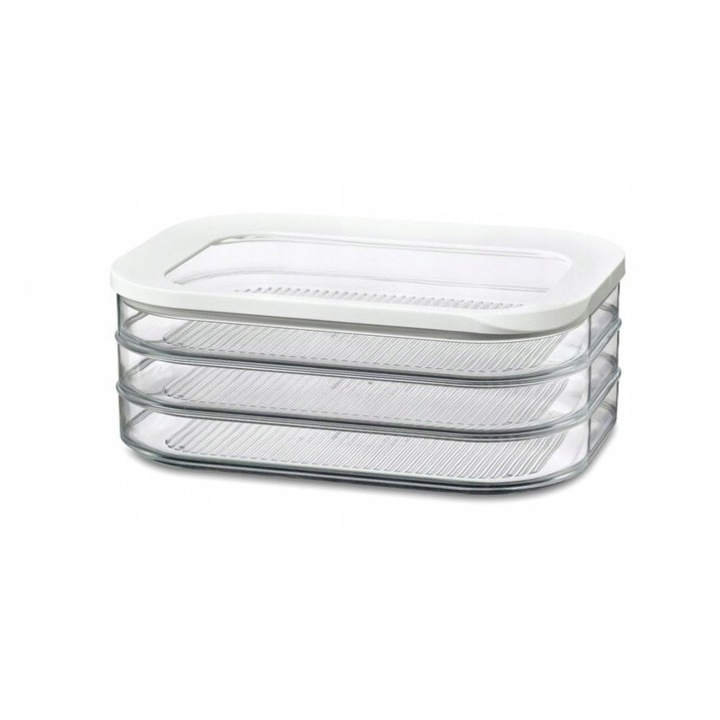 Mepal MODULA élelmiszertároló doboz, 3 részes készlet, 22x16x8,5cm, átlátszó, BPA-mentes