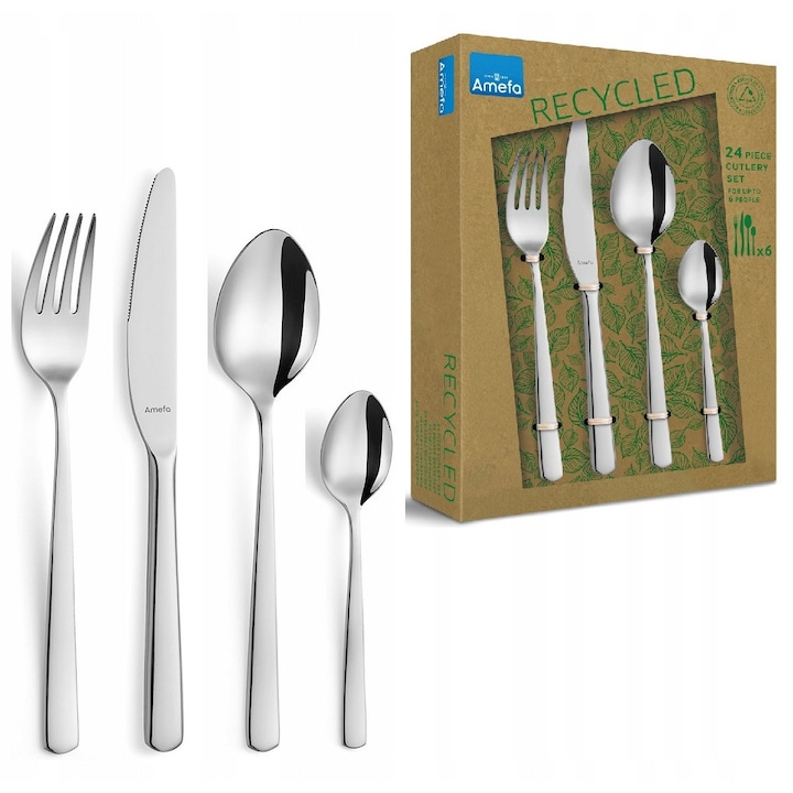 Set tacamuri Amefa Phoenix, 24 piese, inox 18/0, pentru 6 persoane, finisaj lucios