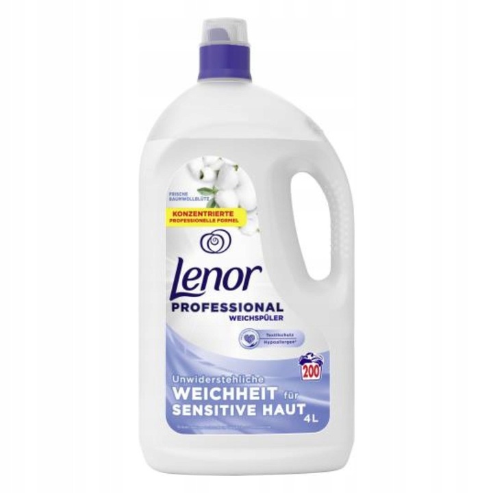 Lenor Professional Sensitive öblítő, 4 L, hipoallergén, fehér virág illattal