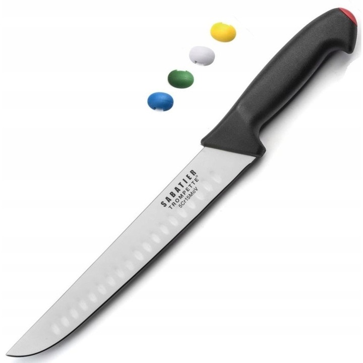 Amefa Sabatier Trompette Pro Tech hentes kés 25cm, HACCP rendszer, fekete nyél