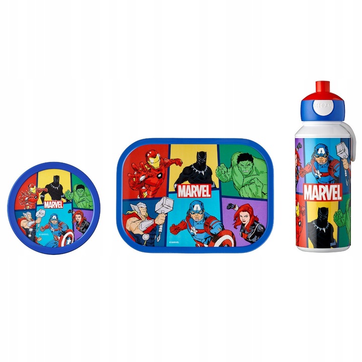 Mepal élelmiszertároló doboz szett, gyümölcsös doboz 300 ml, uzsonnás doboz 750 ml, többszínű, 18x13x6cm, 18,5x6,5cm