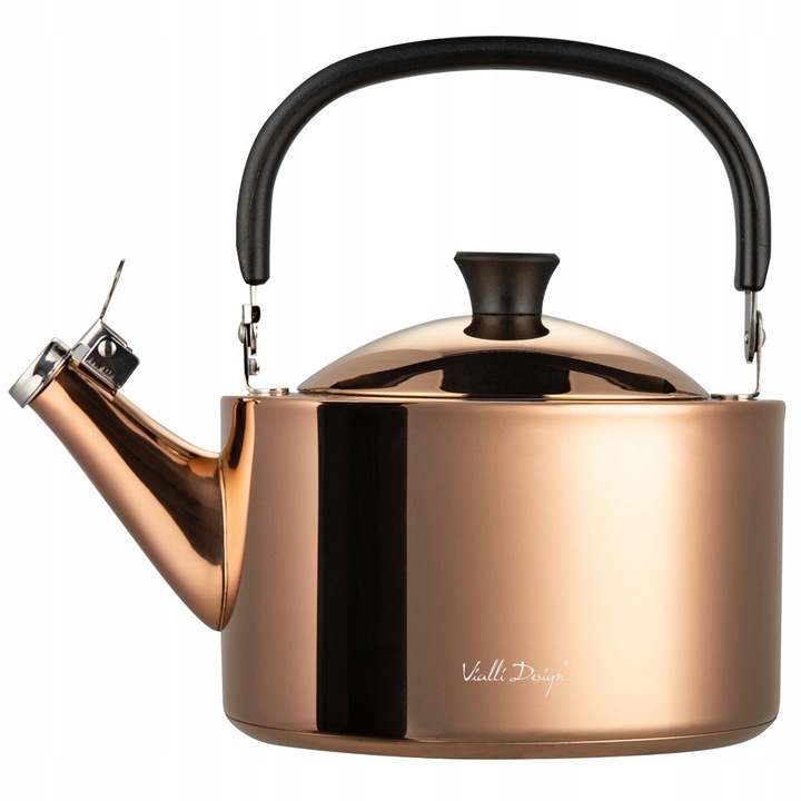 Vialli Design Diamante teáskanna 1,5l, polírozott rose gold, 23,5x18cm, minden típusú főzőlaphoz