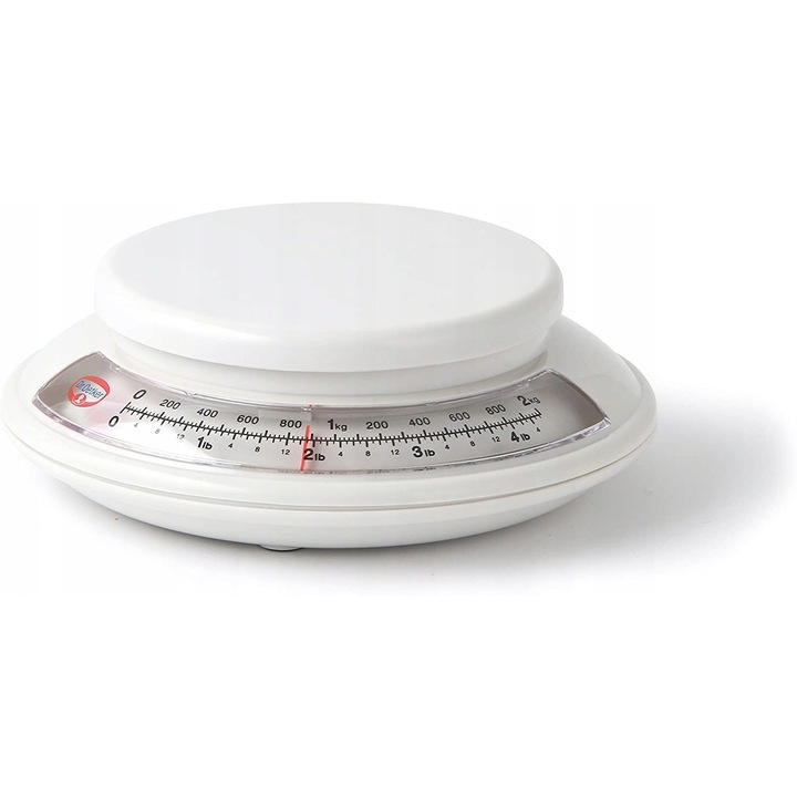 Cantar de bucatarie mecanic Dr. Oetker 2 kg, fiabilitate, usor de utilizat, alb