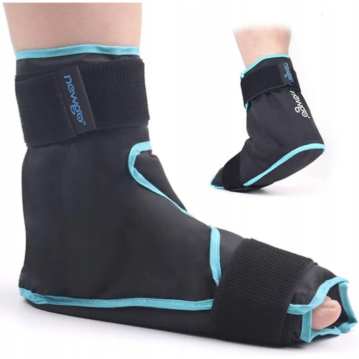 Compresa gel Newgo pentru terapie calda si rece, pentru stopa si glezna, elastic, 28x20cm