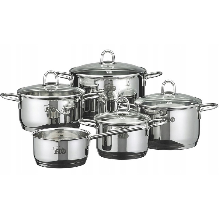 Set oale si cratite, RUBIN, 5 elemente, inox, 16x20x24cm