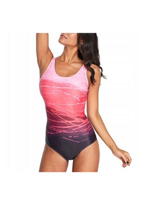 Costum de baie dama, modelatoare, multicolor, o singura piesa, bretele late, XL INTL