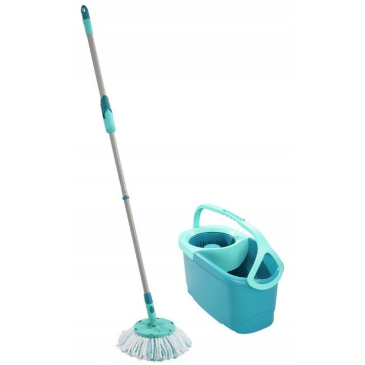 Комплект ротационен моп Leifheit Clean Twist Ergo с резервна глава, 109-140 см, 6 литра, микрофибър
