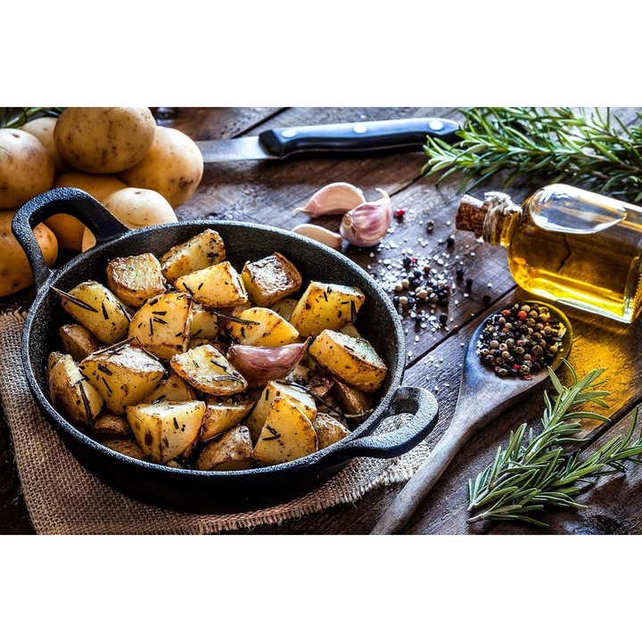 Set tigai grill din fonta BBQ-Toro, 6 bucati, O 13 cm, preincalzite, negre