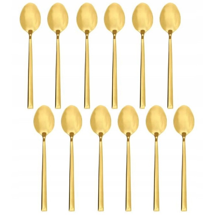 Set 12 lingurite de ceai Ambition COMO GOLD, inox, 14 cm, aurii